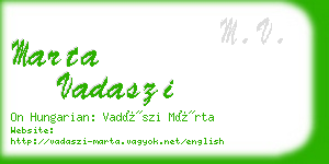 marta vadaszi business card